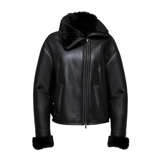 VSP Pia Shearling Jas - Dames - Jassen - Zwart - S - Leer - Jassen