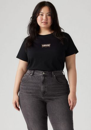 Levi's T-Shirt LEVIS LSE THE PERFECT TEE, Damen, Gr. XS (34), schwarz (lse batwing leopard schwarz), Jersey, Obermaterial: 100% Baumwolle, bedruckt, figurums