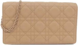 Dior Pre-owned Lady Dior Wallet in Pelle di Vitello - - Pre-owned - Donna - Beige - ONE SIZE