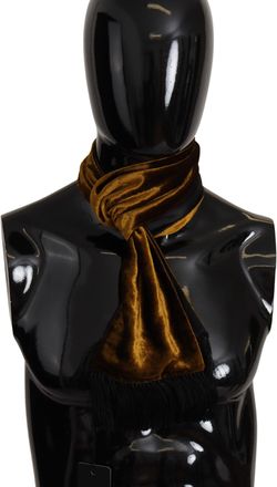 Dolce & Gabbana Bruine Mannen Sjaal Warme Hals Wikkel Fringe Zijden Mannen Sjaal