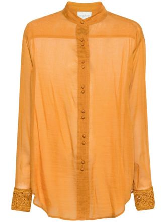 Forte_Forte Gehaakte blouse - Bruin