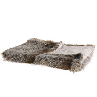 Beliani Beliani - Manta De Acr&iacute;lico Marr&oacute;n Y Blanco 180 X 220 Cm Dormitorio Sala De Estar Estilo Boho R&uacute;stico Asdad
