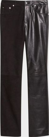 Helmut Lang Bisected Leather Denim Pants
