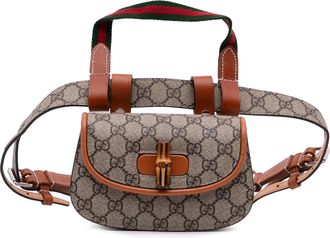 Gucci Pre-owned Womens Bamboo Belt Bag Monogram - Grey Textile - One Size