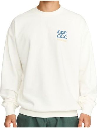 Revolution Printed Crewneck Waves Pullover f&uuml;r Herren | wei&szlig;