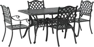 vidaXL 5 Piece Garden Dining Set Black Cast Aluminium vidaXL
