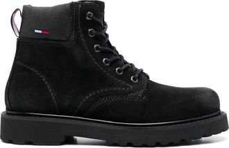 Tommy Jeans lace-up suede ankle boots - men - Calf Suede/Calf Leather/Rubber/Fabric/Fabric - 41 - Black