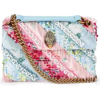 Kurt Geiger Medium Kensington Beaded & Fringe Convertible Shoulder Bag in Light/Pastel Blue at Nordstrom Rack