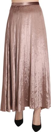 Mangano Chocolate Viscose High Waist A-line Maxi Womens Skirt