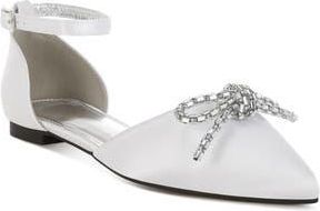 Rag & Co. Simina Embellished Ankle Tie Flat in White at Nordstrom Rack, Size 10
