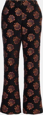 La DoubleJ Rosette floral jacquard straight pants