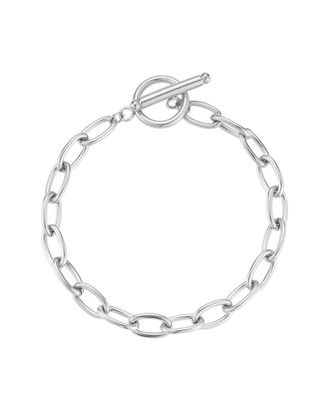 Glaze Jewelry Silver-Plated Stainless Steel Toggle Bracelet