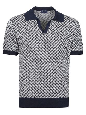 Drumohr Short Sleeve Geometric Cotton Polo