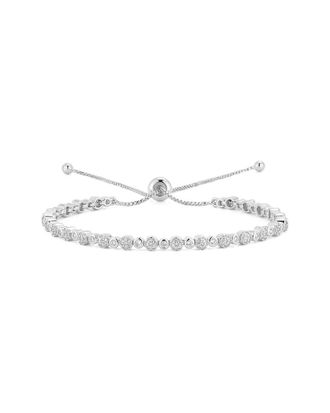 Chloe and Madison Chloe And Madison Plated Cz Adjustable Bracelet
