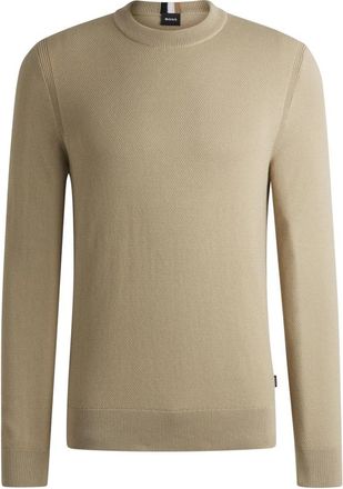 HUGO BOSS Round-neck Truien - Heren - Ronde hals truien - Beige - L - Truien & Vesten