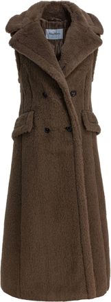 Max Mara Sleeveless Jacket In Alpaca Jackets And Coats Marrone-Donna
