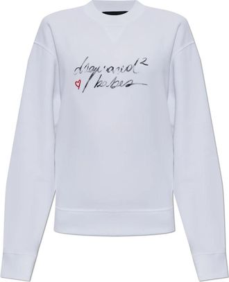 Dsquared2 Bedrukte Sweatshirt - Dames - Sweatshirts - Wit - XS - Katoen - Hoodies & sweatvesten
