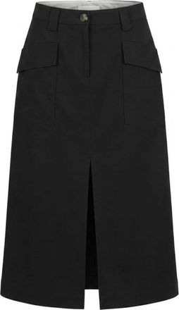 Emma & Gaia Midi Rok - Dames - Midirokken - Zwart - 2XL - Katoen - Rokken
