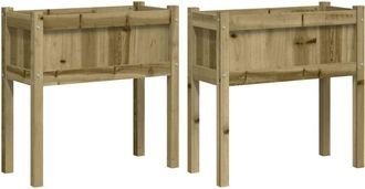 vidaXL Jardineras con patas 2 uds madera de pino impregnada vidaXL