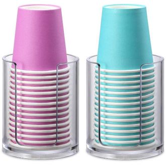 OEM Dispensador De Vasos Para Ba&ntilde;o, Juego De 2, Portavasos, Peque&ntilde;os Portavasos Desechables Para Vasos De Papel, Portavasos Para Muebles De Ba&ntilde;o - Crezuo