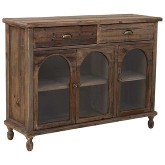 Wanderlust Deco Aparador de madera con 2 cajones y 3 puertas 120x38x90h cm