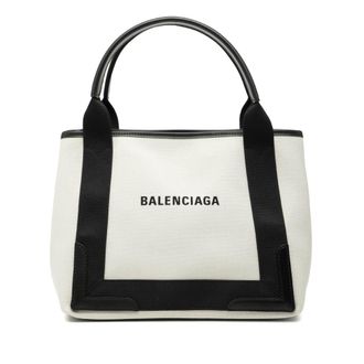 Balenciaga Tweedekans Canvas Marine Blauwe Cabas Tas S