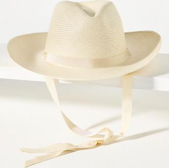 Freya Palmetto Embroidered Straw Rancher