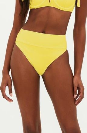 Beach Riot Highway High Waist Bikini Bottoms in Lemon Yellow at Nordstrom Rack, Size X-Small