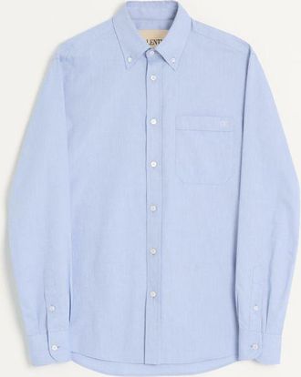 Valentino Camicia In Cotone Oxford Con Ricamo VLogo Uomo AZZURRO 37
