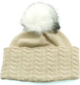 Portolano Faux Pom Beanie in Natural White at Nordstrom Rack