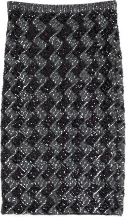 P.A.R.O.S.H. Gonna con paillettes e motivo geometrico - Grigio