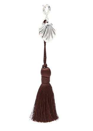 Timeless Pearly Marta Tassel Sterling Silver Keyring - Brown - One Size