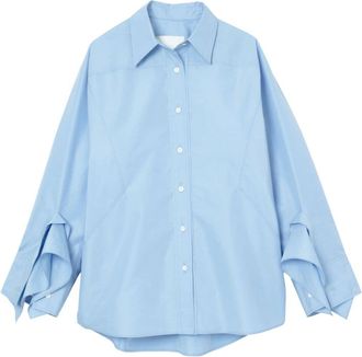 3.1 Phillip Lim draped-cuff poplin shirt - women - Cotton/Polyester - S - White