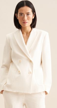 Seidensticker Jackenblazer SEIDENSTICKER Schwarze Rose, Damen, Gr. 3XL (46), beige (ecru), 65% Polyester, 28% Viskose, 7% Elasthan, unifarben, regular fit, V-Aussch