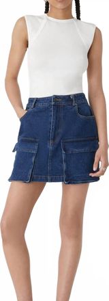 Misha Collection Aled Denim Pocket Mini Skirt In Blue