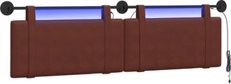 vidaXL Cabecero Colgante Marr&oacute;n Brillante Pu Antiguo Vidaxl