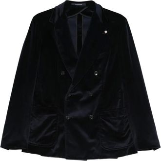 Tagliatore Blazer met dubbele rij knopen en zak - Blauw
