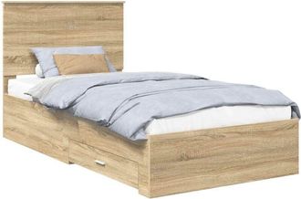 vidaXL Bed Frame with Drawer Sonoma Oak 100 x 200 cm Engineered Wood vidaXL