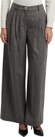 A|X Armani Exchange Regular Fit Broeken - Dames - Wijde Broeken - Grijs - L - Wol - Broeken