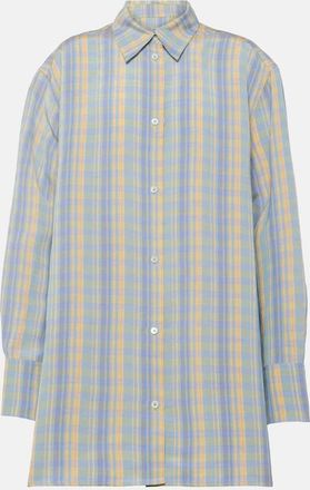 Toteme Checked oversized linen-blend shirt