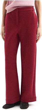Max Mara Wijde broeken - Dames - Wijde Broeken - Rood - L - Katoen - Broeken