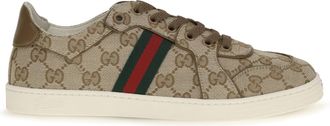 Gucci Womens Stretch Sneakers Canvas Vint.sand-Cashew-Vrv Upper: Fabric Trainers Vint.sand/cashew/vrv