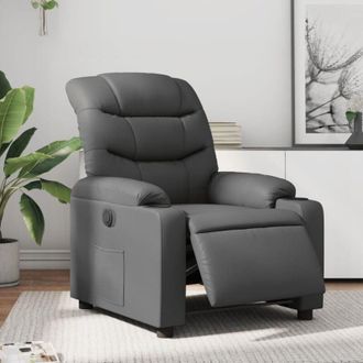 vidaXL Poltrona Reclinabile Elettrica Grigia in Similpelle - Vidaxl