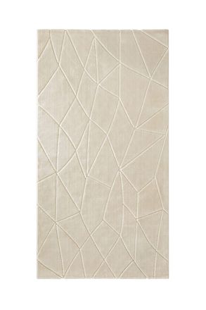 Wecon Home Alfombra en relieve con efecto &oacute;ptico beige arena 80x150