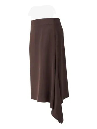 PESERICO Draped-Detail Midi Skirt - Brown