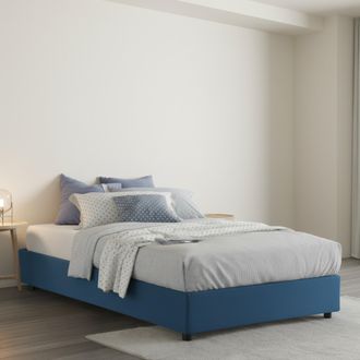 Dmora Dmora - Cama De Plaza Y Media Dlammer, Cama Contenedor Con Revestimiento De Tela, 100% Made In Italy, Apertura Frontal, Adecuado Para Colch&oacute;n Cm 120x1
