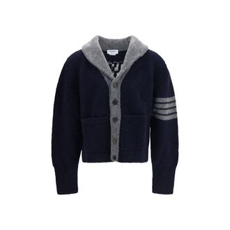 Thom Browne Blue Wool Oves Aries Mens Cardigan