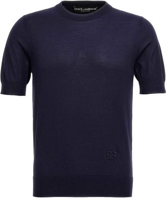Dolce & Gabbana Silk Sweater Crew Neck Logo