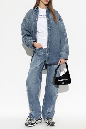 Off-white Oversized Denim Shirt, Womens, Blue