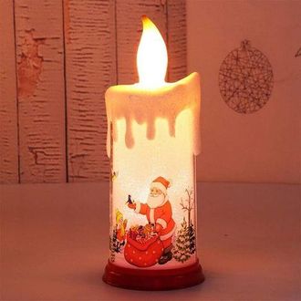 OEM Vela Led Sin Llama, Vela Navide&ntilde;a Con Llama Simulada, Vela De Pap&aacute; Noel Y Mu&ntilde;eco De Nieve A Pilas Para Bodas, Halloween, Navidad Y A&ntilde;o Nuevo - Pap&aacute; No